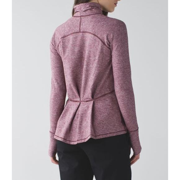 Lululemon Womens Warm Your Core Running Burgundy Pullover Ruffle Athletic Comfy - Picture 1 of 12